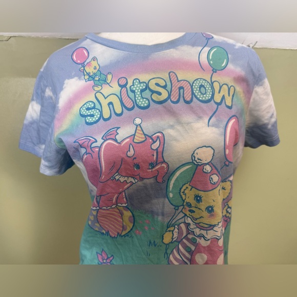 Sugar Thrillz by Dolls Kill Not So Funhouse Tie-Dye Baby Tee - Picture 3 of 5